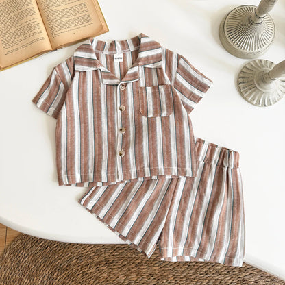 Baby Striped Shirt and Shorts Set