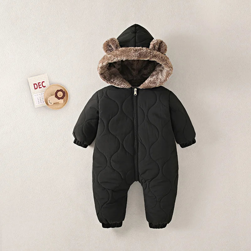 Baby Hooded Fleece Crawling Suit