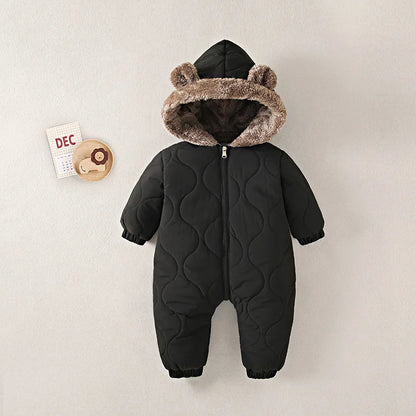 Baby Hooded Fleece Crawling Suit