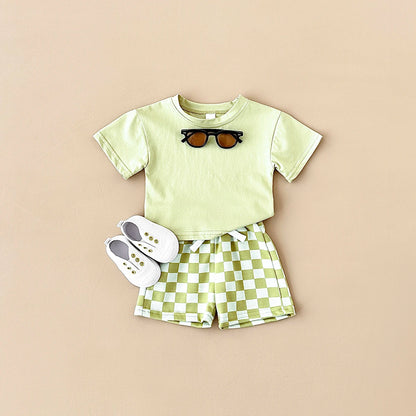 Baby Plaid Shorts Set
