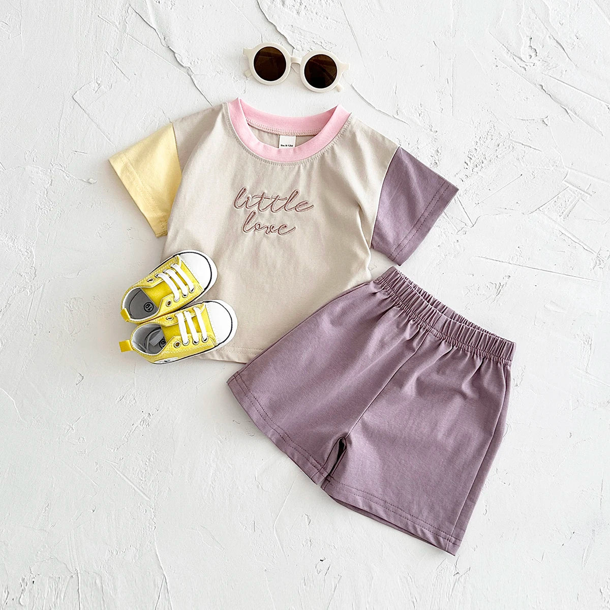 Baby Embroidery Letter Shorts Set