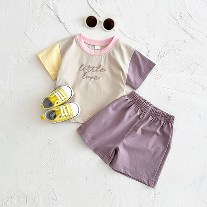 Baby Embroidery Letter Shorts Set