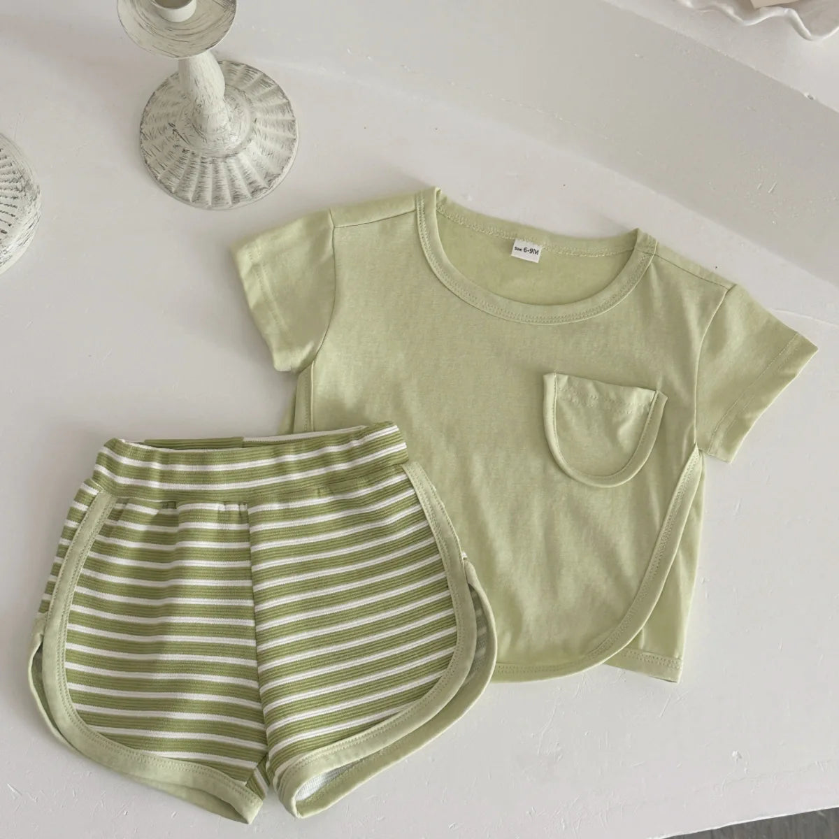 Baby Solid Shirt and Shorts Set