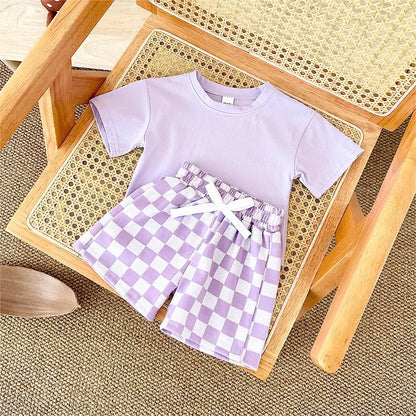 Baby Plaid Shorts Set