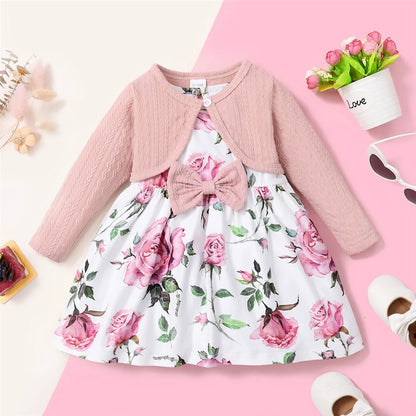 Baby Girl Ribbed Dress Set