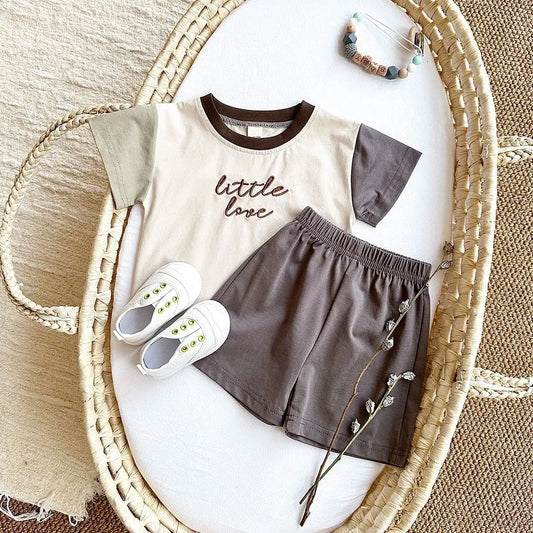 Baby Embroidery Letter Shorts Set