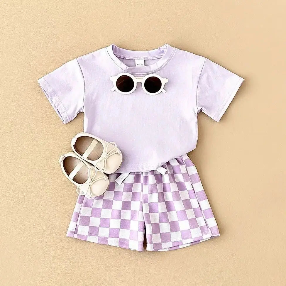 Baby Plaid Shorts Set