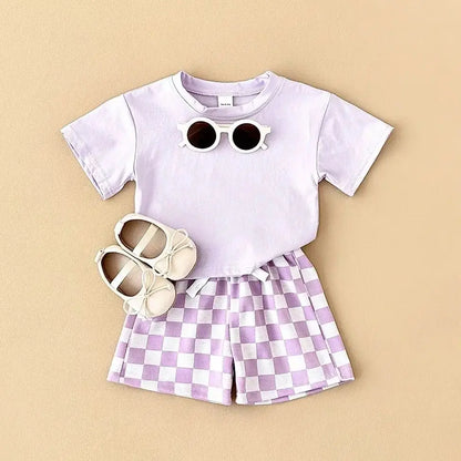 Baby Plaid Shorts Set