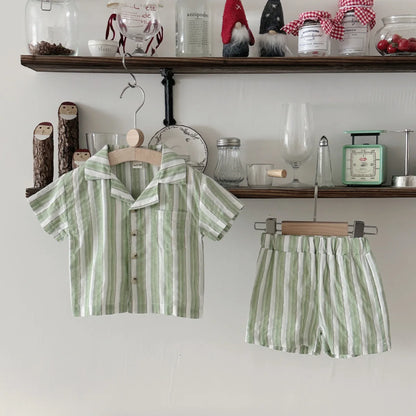 Baby Striped Shirt and Shorts Set