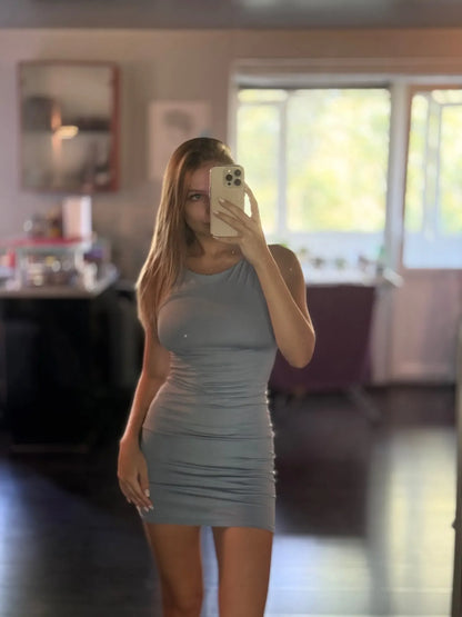 Sleeveless Mini Wrap Y2K Dress