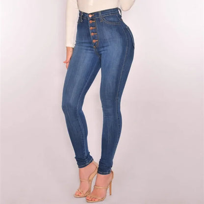 Washed High Waist Push-Up Mom Jeans