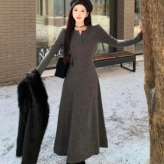 Elegant Slim High Waist Knit Dress