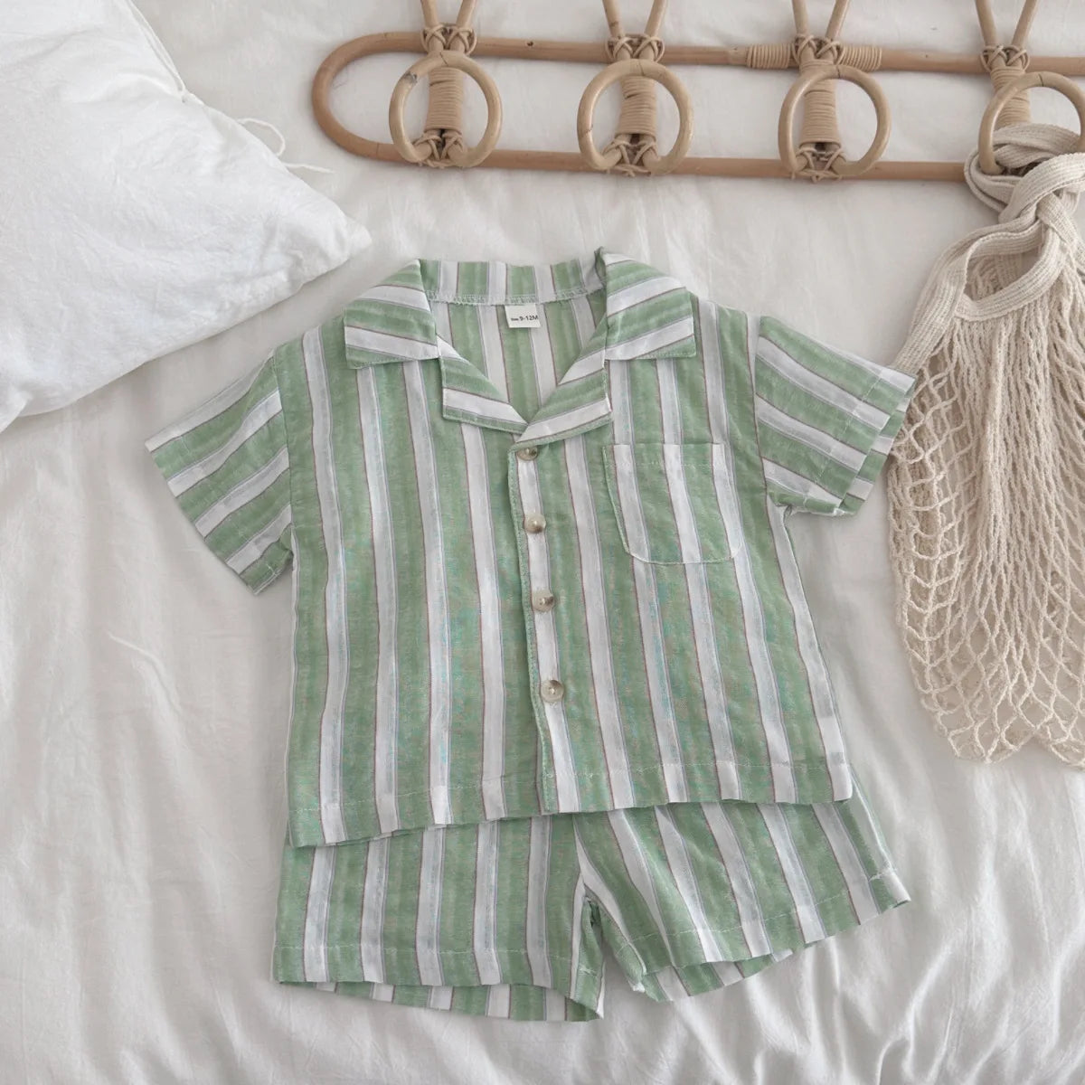 Baby Striped Shirt and Shorts Set