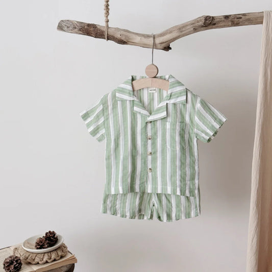 Baby Striped Shirt and Shorts Set
