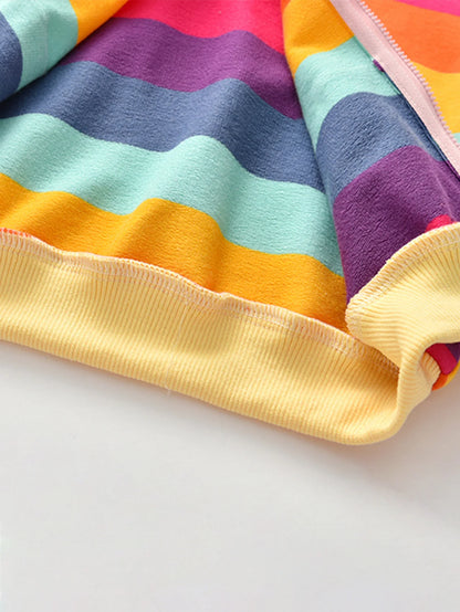 Girls Rainbow Hooded Jacket