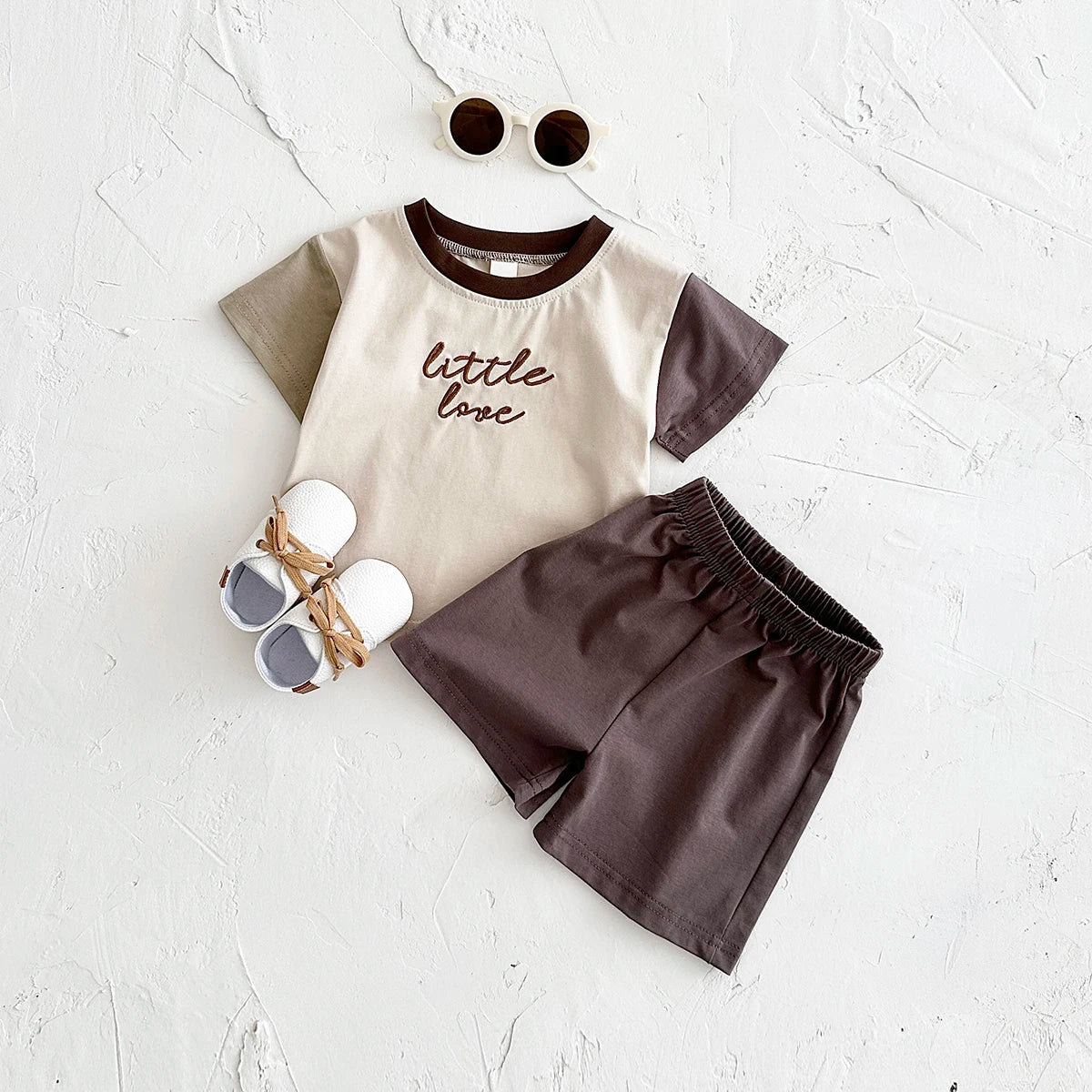 Baby Embroidery Letter Shorts Set
