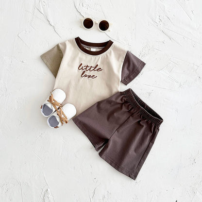 Baby Embroidery Letter Shorts Set