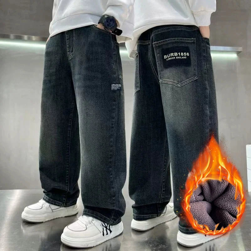 Boys Warm Plush Jeans
