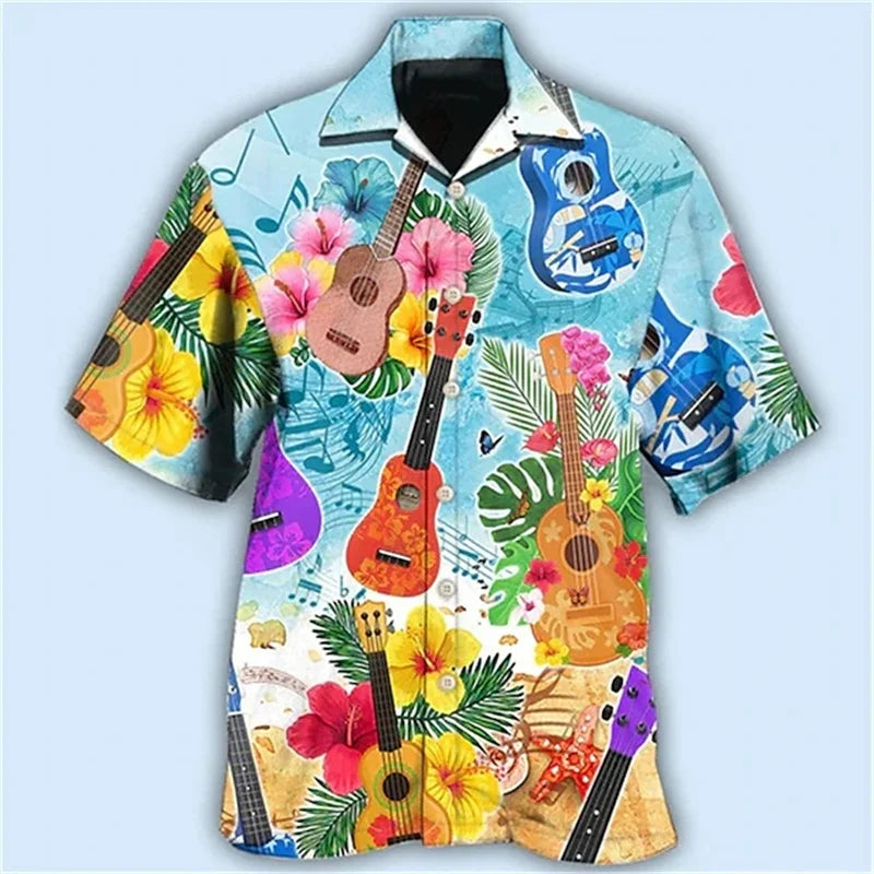 Guitar Beer Pattern Hawaiian