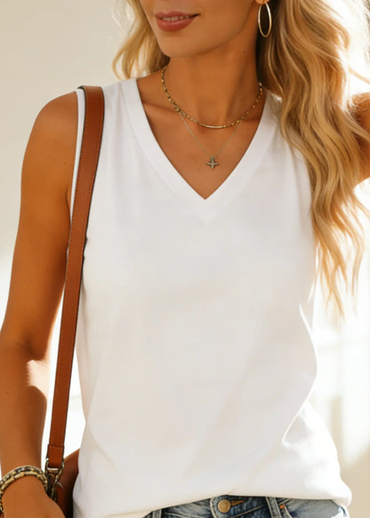 Collared Sleeveless Vest Top