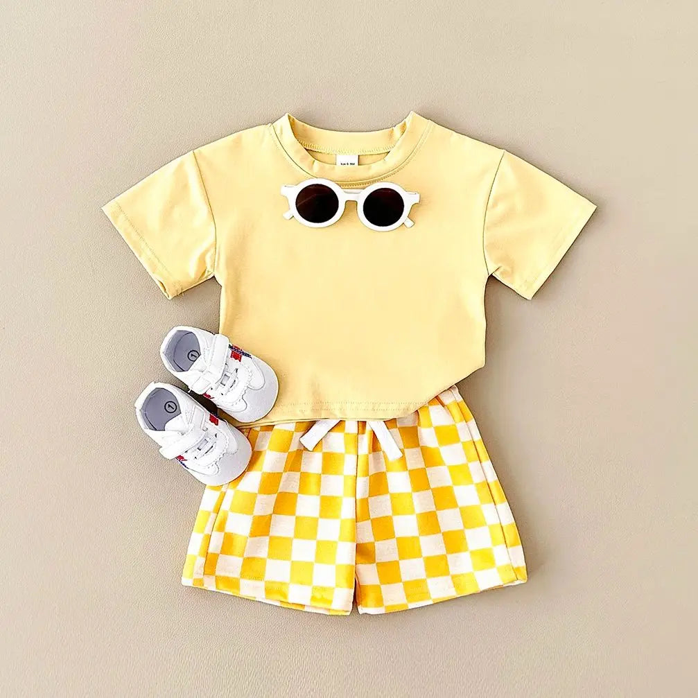 Baby Plaid Shorts Set