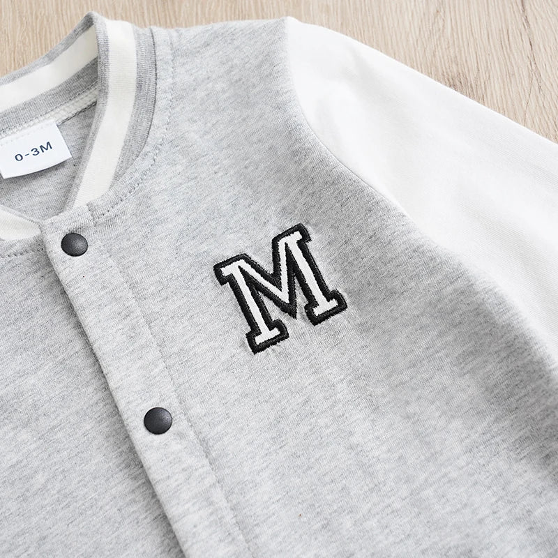Baby Baseball Long Sleeve Footie
