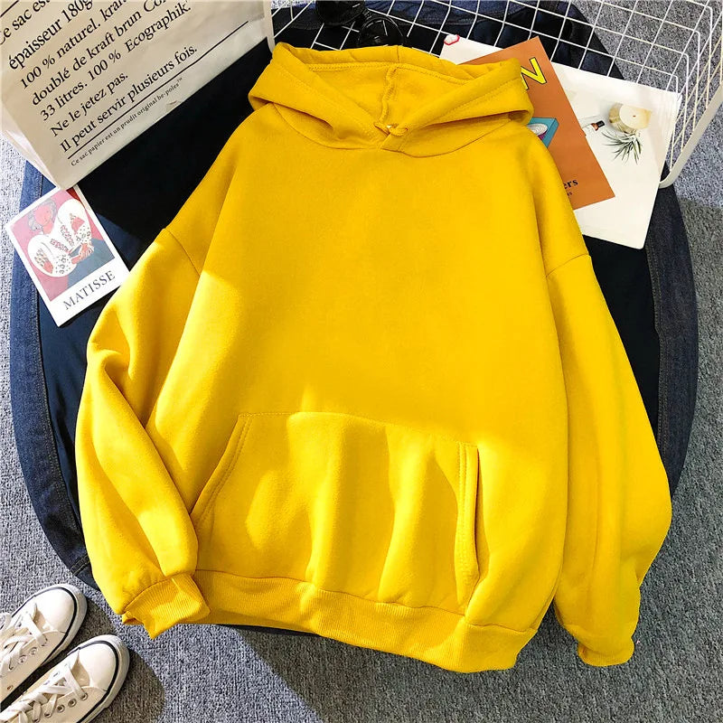 Casual Solid Warm Hoodie