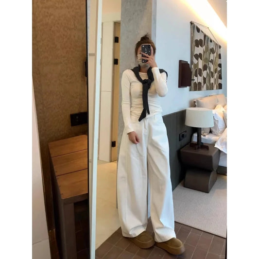 White Wide Leg Denim Jeans