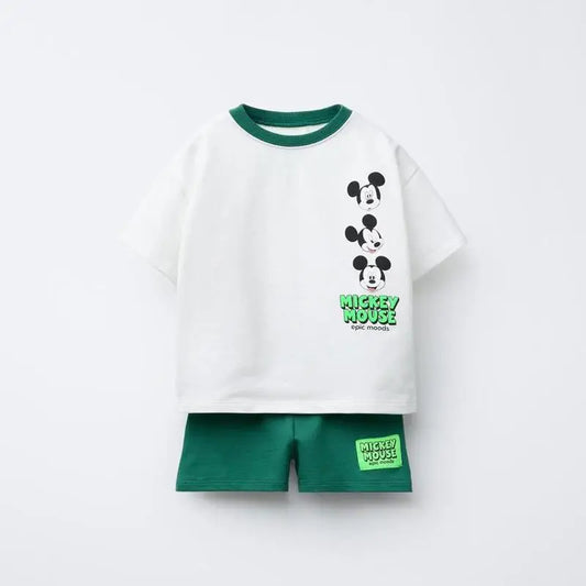 Cartoon Tshirt+shorts Two Shorts