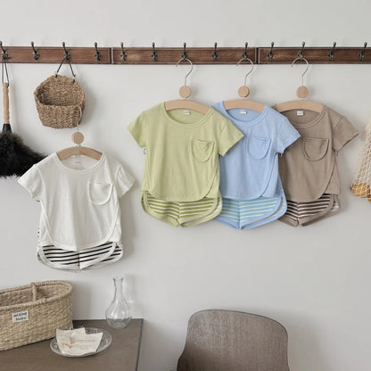 Baby Solid Shirt and Shorts Set