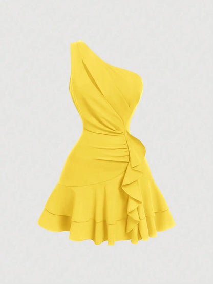 One Shoulder Pleated Tank Top