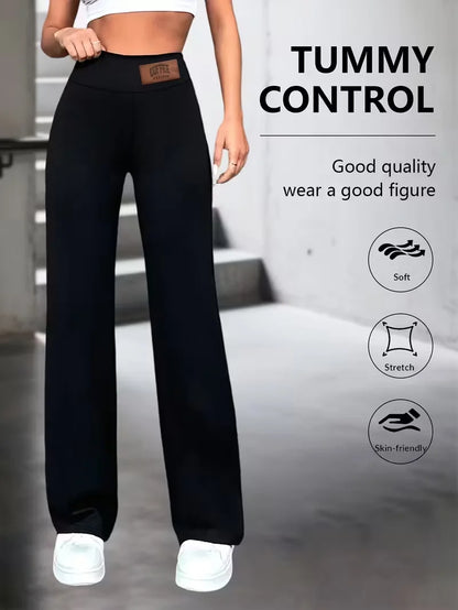 High Waisted Straight Leg Trousers