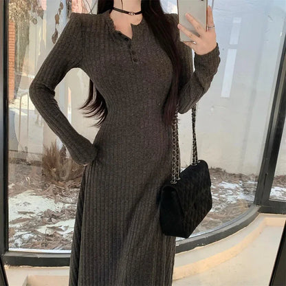 Elegant Slim High Waist Knit Dress