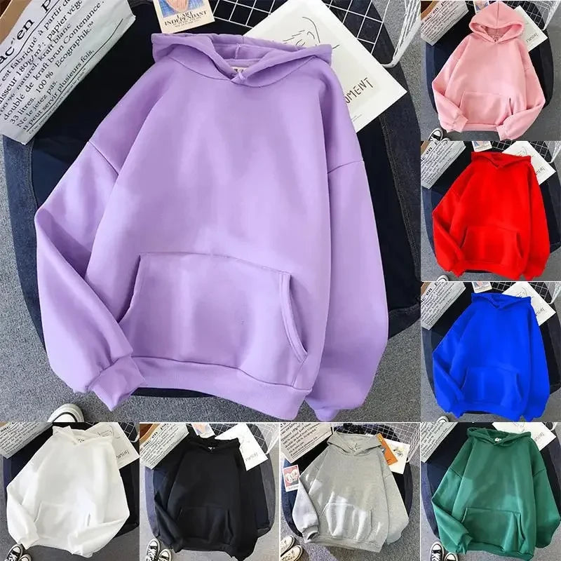 Casual Solid Warm Hoodie