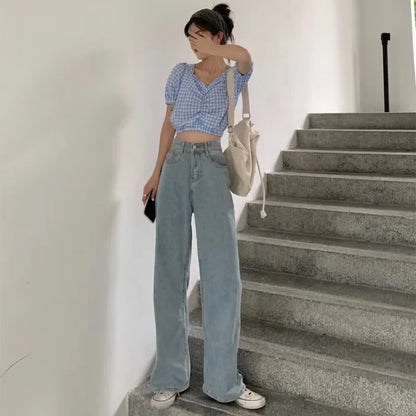 Vintage Straight Leg Denim Trousers