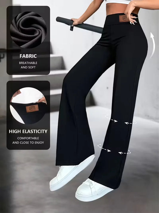 High Waisted Straight Leg Trousers