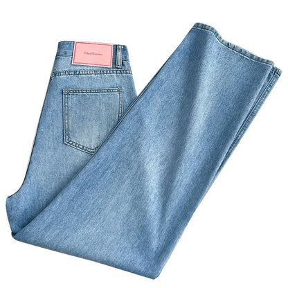 High Waist Wide Leg Flared Denim Pants