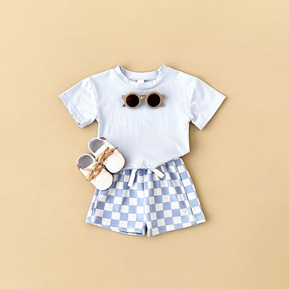 Baby Plaid Shorts Set