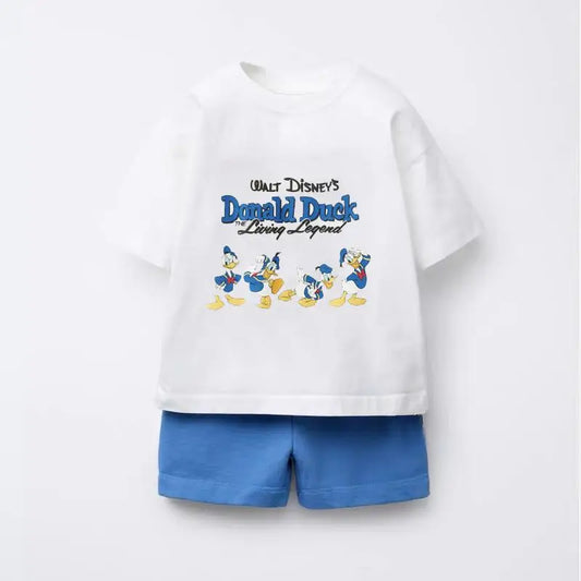 Cartoon Tshirt+shorts Two Shorts