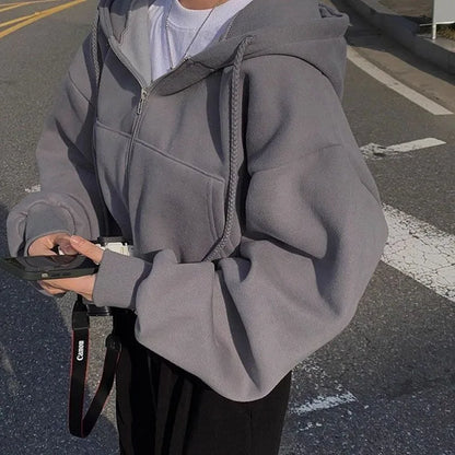 Casual Streetwear Zip Hoodie