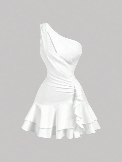 One Shoulder Pleated Tank Top