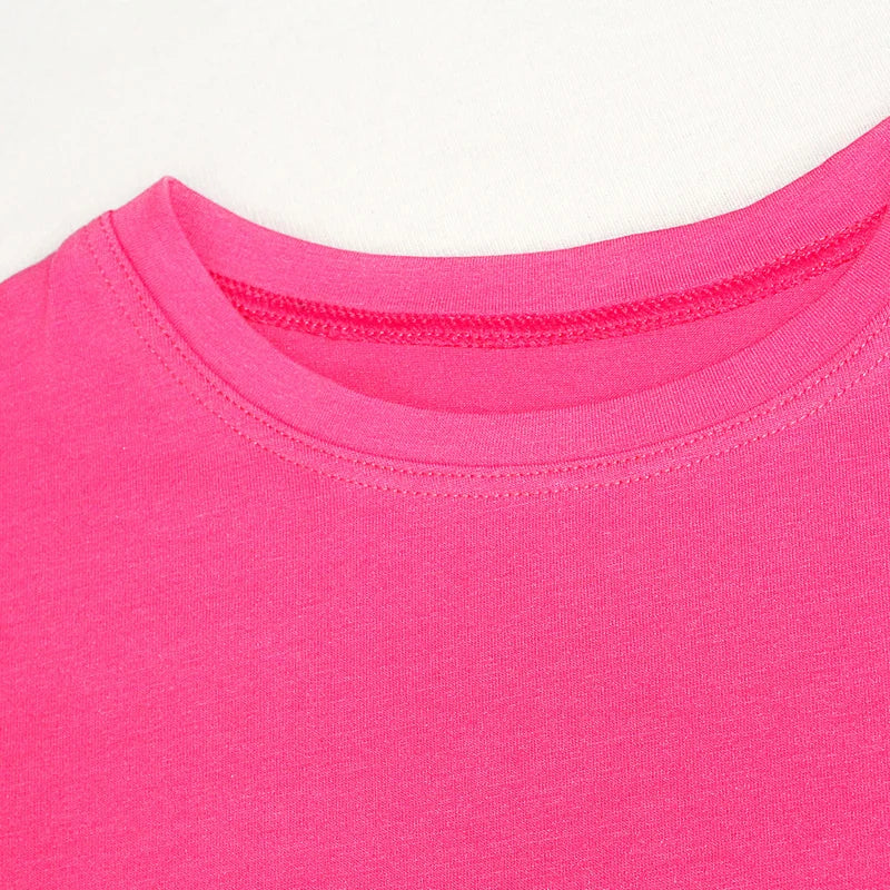 Girls Flower Print Cotton T-Shirt