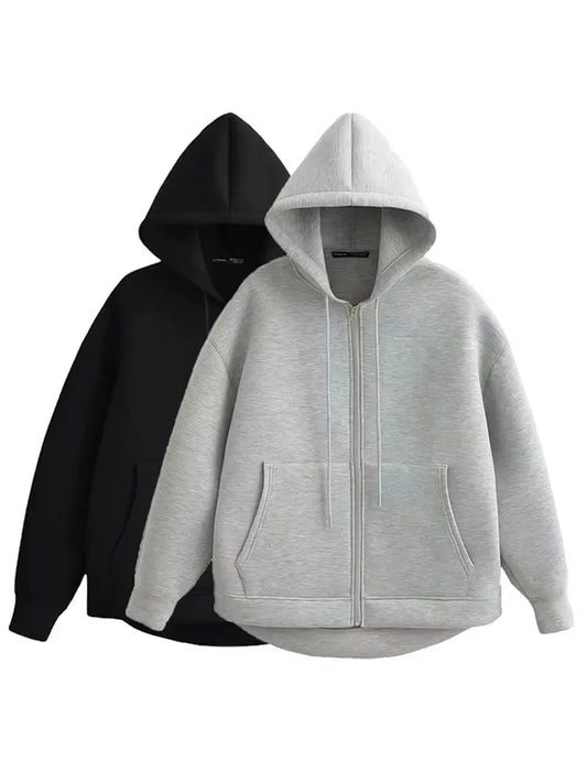 Casual Hooded Zipper Hoodie