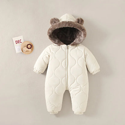 Baby Hooded Fleece Crawling Suit