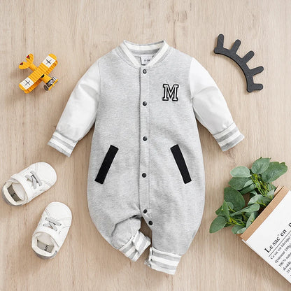 Baby Baseball Long Sleeve Footie