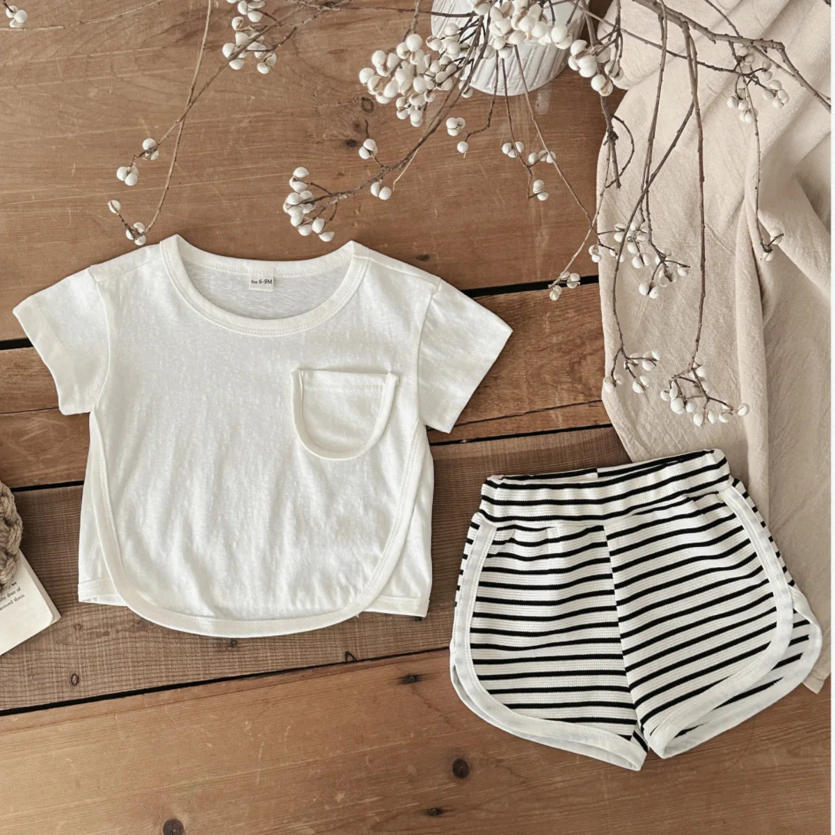 Baby Solid Shirt and Shorts Set
