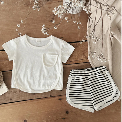 Baby Solid Shirt and Shorts Set