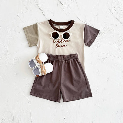 Baby Embroidery Letter Shorts Set