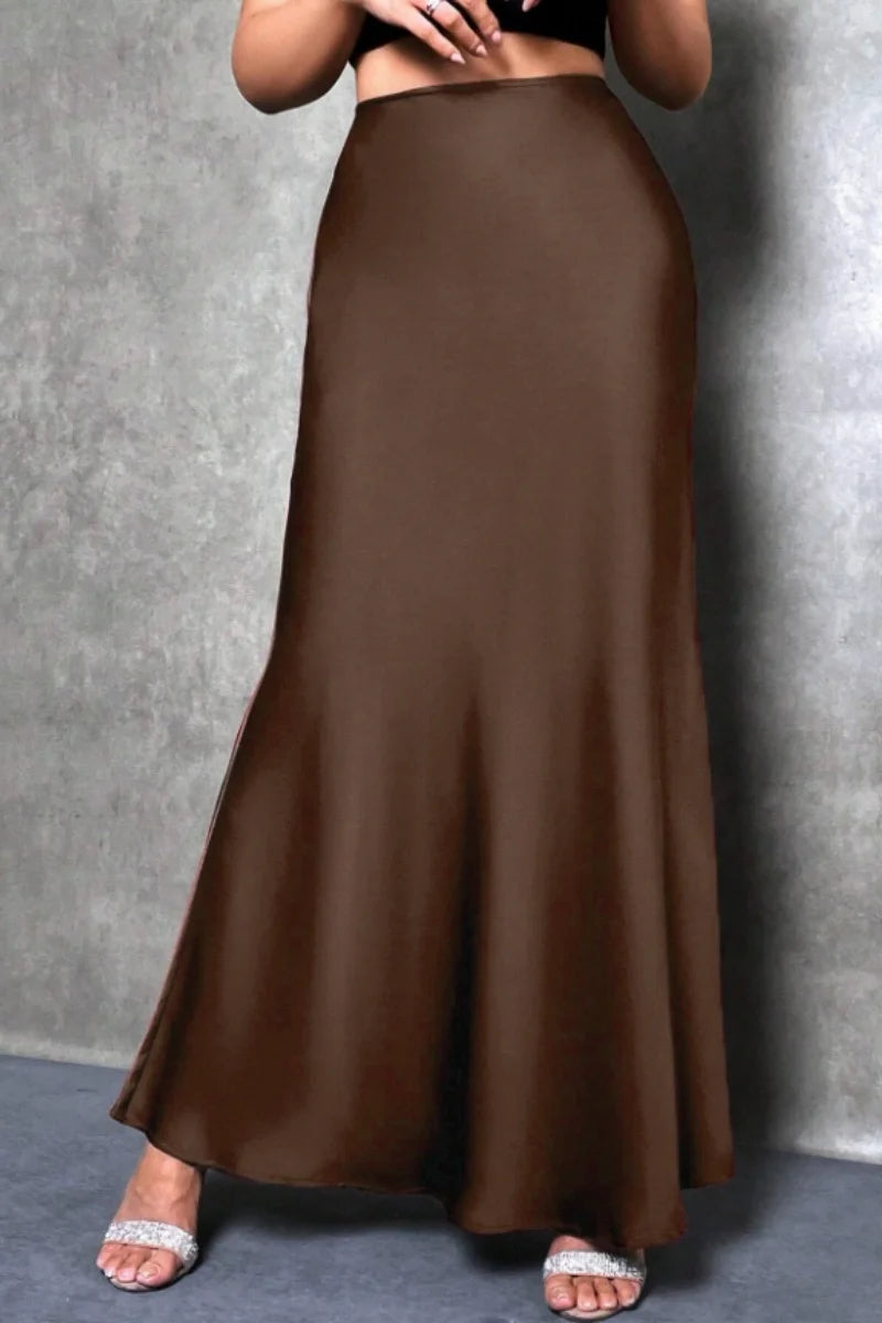Elegant silk-like satin Skirt
