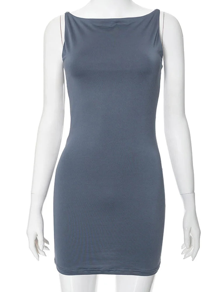 Sleeveless Mini Wrap Y2K Dress